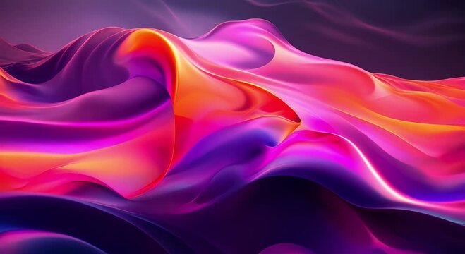 Pink and purple abstract painting with a smooth and wavy texture. The colors blend together to create a sense of depth and movement.