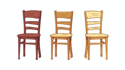 Wooden chair color icon. Vintage rural seat Cartoon vector