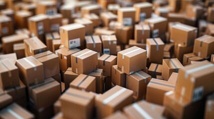 Fototapeta premium image of a wholesale stockpile full of boxes