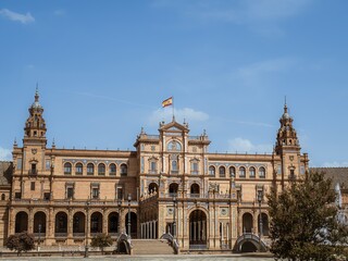Fototapeta premium Main building of the Plaza de Espana in Seville, Spain, Andalusia