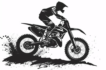 a silhouette of a person riding a motorcycle