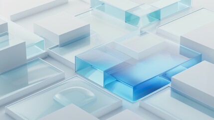 Obraz premium blue glass white background