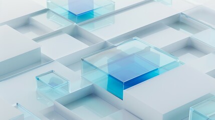 blue glass white background