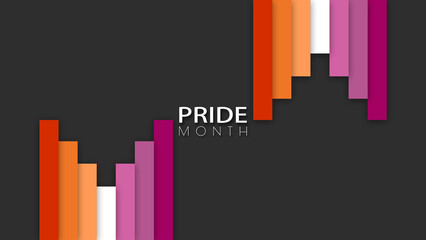 Happy Pride Month Lesbian Pride Flag Column Background
