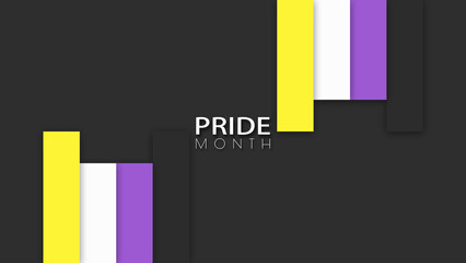 Happy Pride Month Non-binary Pride Flag Column Background