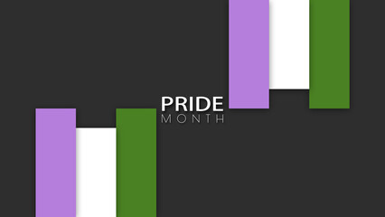 Happy Pride Month Genderqueer Pride Flag Column Background