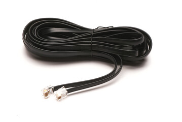 Telephone cable isolated on the white background.