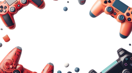 Gamer's Setup with Gaming Console and Controller for Gaming and Entertainment, Isolated on White, Transparent Background, PNG File, Hand Edited Generative AI