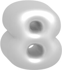 eight metallic inflate balloon style alphabet