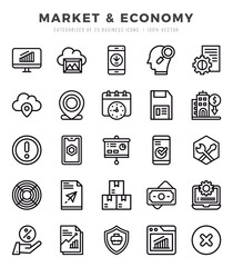 icons set. Market & Economy for web. app. vector illustration.