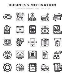 Vector Business Motivation types icon set in Lineal style. vector illustration.