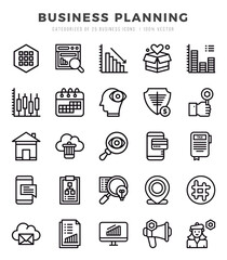Business Planning Lineal icons collection. 25 icon set in a Lineal design.