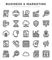 Business & Marketing Icons Pack Lineal Style. Vector illustration.