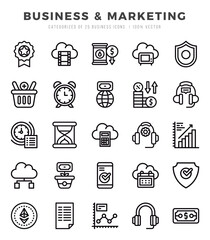 icons set. Business & Marketing for web. app. vector illustration.