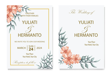 Decorative floral foliage ornamentation for wedding invitations infuses your stationery with natural elegance, evoking the romance and beauty of blooming gardens.