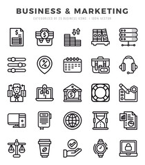 Set of simple Lineal Business & Marketing Icons. Lineal art icons pack.