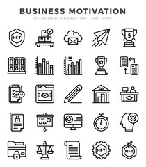 Collection of Business Motivation 25 Lineal Icons Pack.