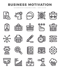Business Motivation icons set. Vector illustration.