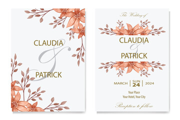 Decorative floral foliage ornamentation for wedding invitations infuses your stationery with natural elegance, evoking the romance and beauty of blooming gardens.