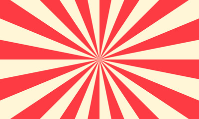 Red Rays Background. Dynamic Comic Backdrop Collection. Circus Abstract Colorful Frame.