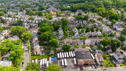 Fototapeta premium Aerial Drone of New Jersey Homes in West Orange 