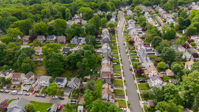 Aerial Drone of New Jersey Homes in West Orange 