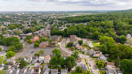 Aerial Drone of New Jersey Homes in West Orange 