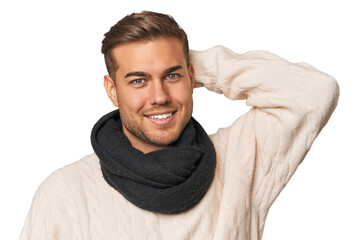 Close-up of a young Caucasian man's face, capturing detailed expression