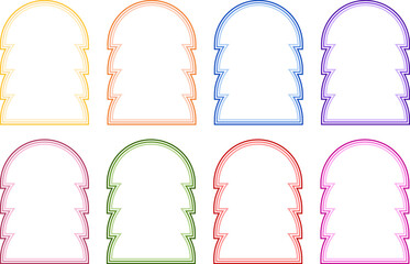 Geometric colorful frames with wavy colorful lines. Vector border line for design cards, banners, invitations
