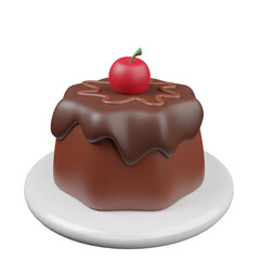 3d icon of chocolate cake