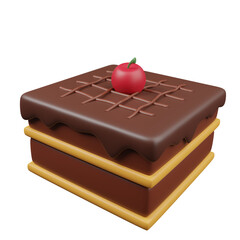 3d icon of chocolate cake