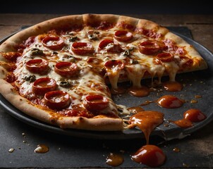 Pizza with Sauce on Top Photography