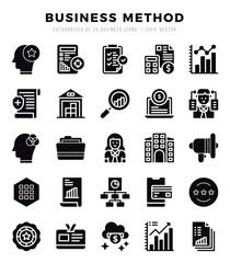 Business Method Icon Pack 25 Vector Symbols for Web Design.