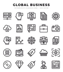 Global Business Lineal icons. Vector Lineal illustration.