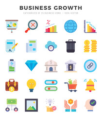 Business Growth Icon Pack 25 Vector Symbols for Web Design.