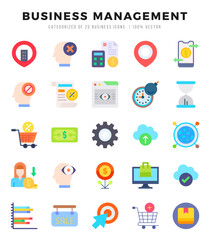 Set of Flat Business Management Icons. Flat art icon. Vector illustration