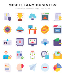 Miscellany Business icons set. Vector illustration.