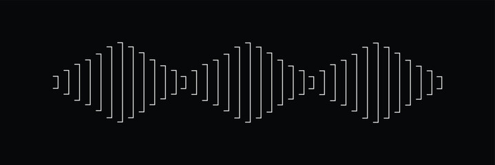Podcast sound wave. Waveform pattern for music player, podcast, voice message, music app. Audio wave icon. Equalizer template. 