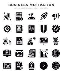 Business Motivation icons set. Vector illustration.