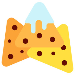 Nachos multi color icon, related to street food theme. use for modern concept, web and app development