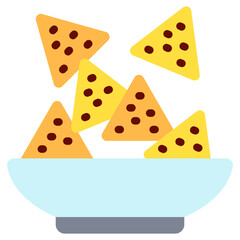 Nachos multi color icon, related to street food theme. use for modern concept, web and app development