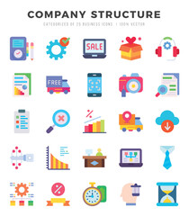 Company Structure Icon Pack 25 Vector Symbols for Web Design.