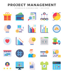 Project Management Icons bundle. Flat style Icons. Vector illustration.