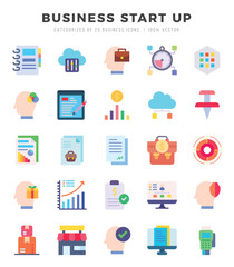 Business Start Up icons Pack. Flat icons set. Business Start Up collection set. Simple vector icons.