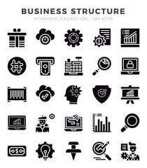 Set of Business Structure icons. Vector Illustration.