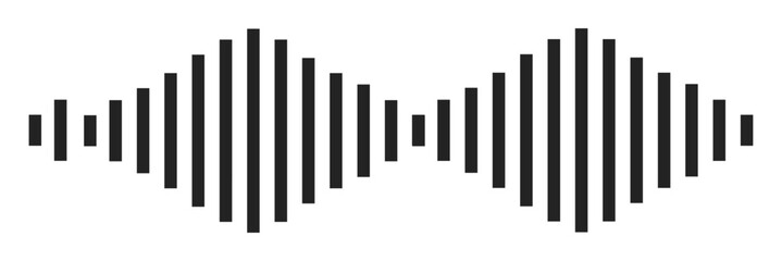 Minimalistic sound wave collection. Black and white vector waves. Simple Set of black audio waveforms.
