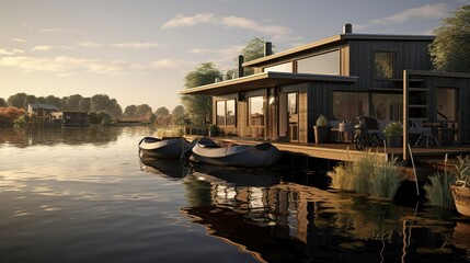 A photo of Houseboat Living Capturing Tranquil light