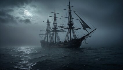 ship in the fog