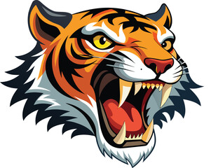 Close-up of a roaring tiger