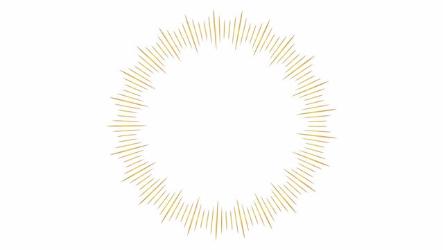 金色風の円形の集中線のアルファつきループアニメーション